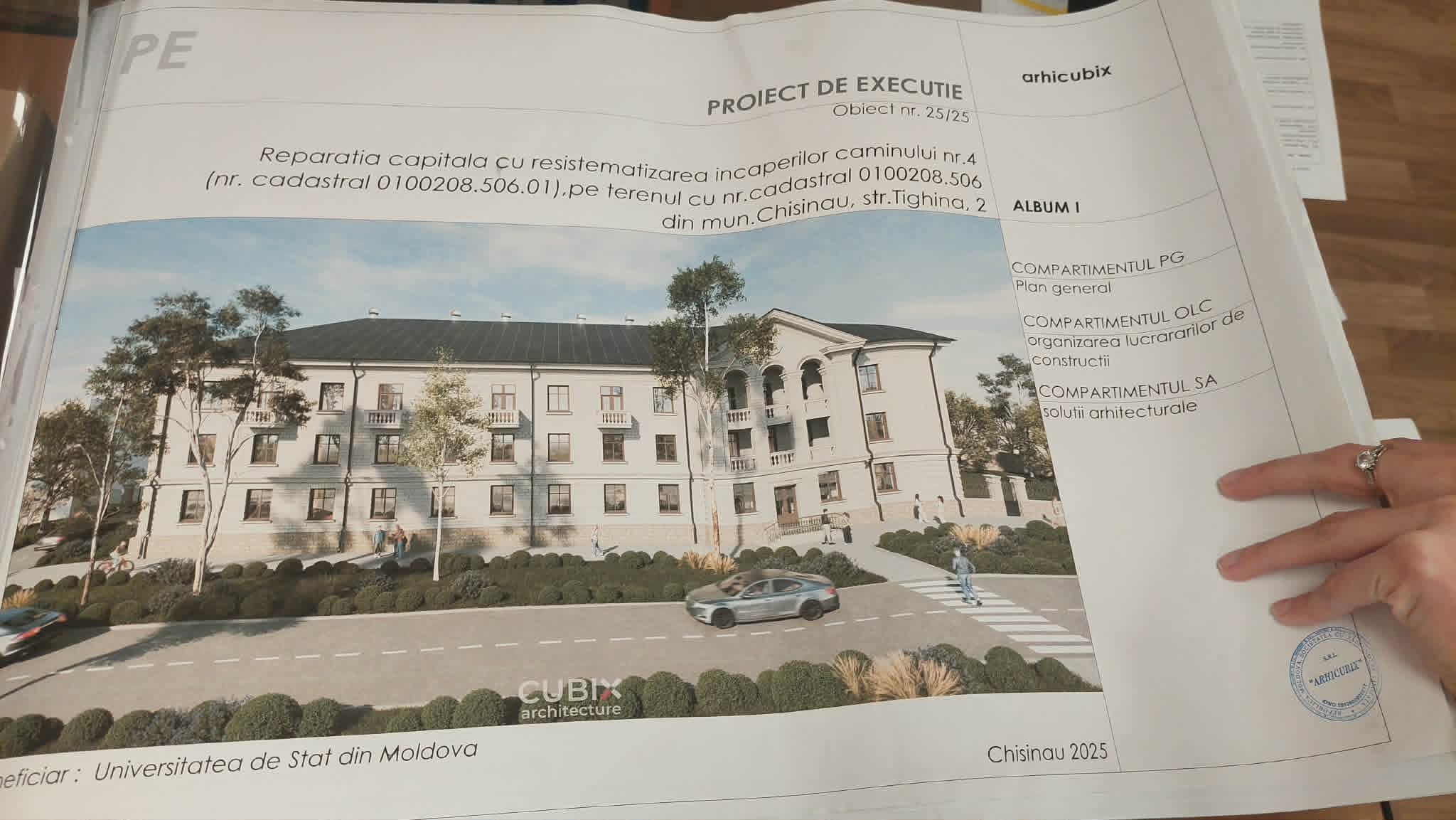 Proiectul de reparație a căminului nr. 4 al Universității de Stat din Moldova din Chișinău avansează